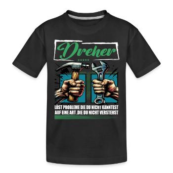 Dreher Beruf mit lustigen Spruch - Kinder Premium Bio T-Shirt - Schwarz - Vorne