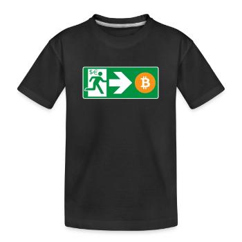 Emergency Exit Bitcoin Bitcoiner - Kids' Premium Organic T-Shirt - black - Front