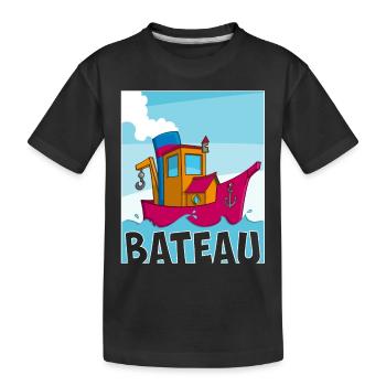 Image colorée d'un remorqueur drôle - T-shirt bio Premium Enfant - noir - Devant