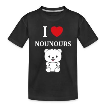 Ours en peluche petit nounours - T-shirt bio Premium Enfant - noir - Devant