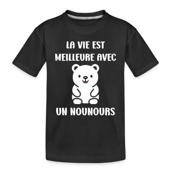 Ours en peluche petit nounours - T-shirt bio Premium Enfant - noir - Devant