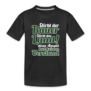 Agrardiesel Subvention Bauern Demo Landwirtschaft - Kinder Premium Bio T-Shirt - Schwarz - Vorne