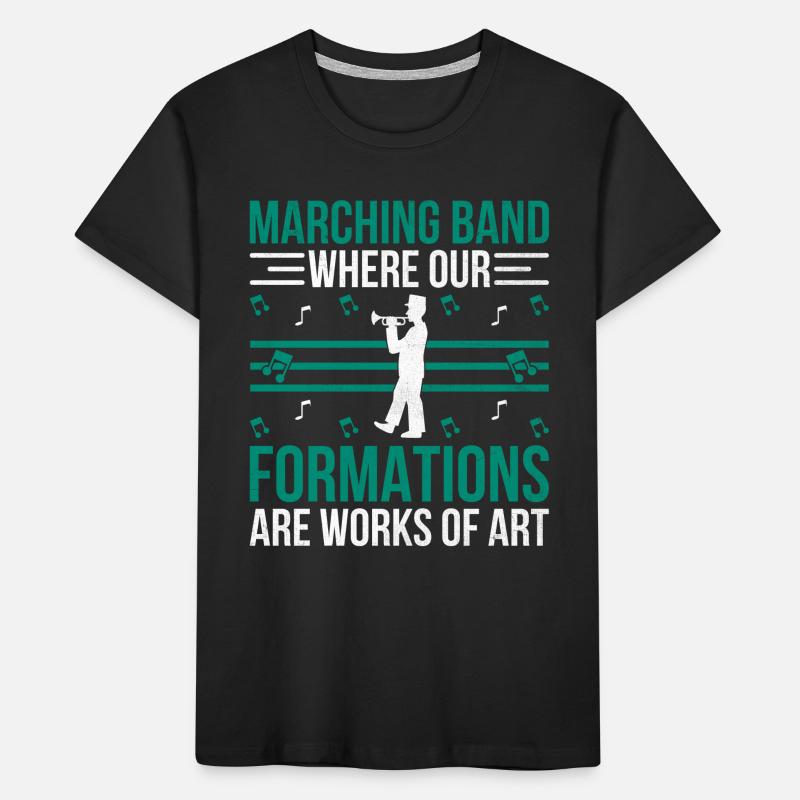 Marching Band Sayings Funny Marching Instruments Kids' Premium Organic T-Shirt
