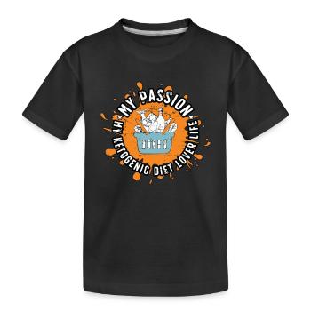 Amoureux du régime cétogène Ma passion Mon régime pauvre en glucides - T-shirt bio Premium Enfant - noir - Devant
