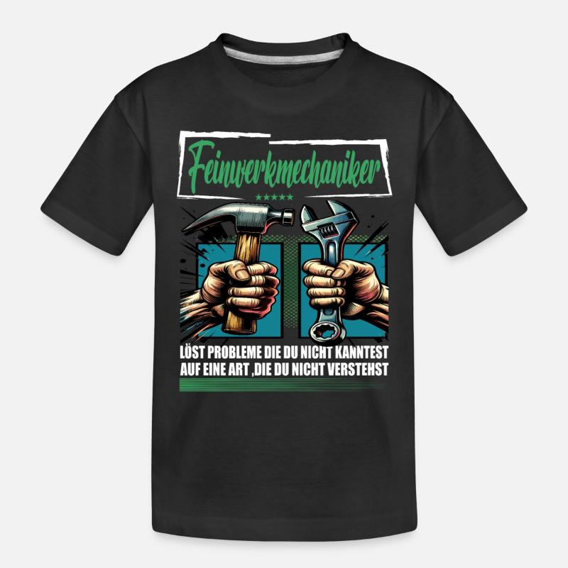 Feinwerkmechaniker Beruf mit lustigen Spruch - Kinder Premium Bio T-Shirt - Schwarz