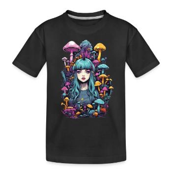 Fête psychédélique Goa champignon Festival Art - T-shirt bio Premium Enfant - noir - Devant