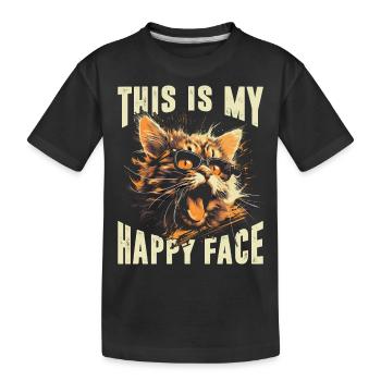 Das ist mein glückliches Gesicht - Kinder Premium Bio T-Shirt - Schwarz - Vorne