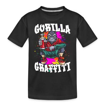 Gorilla-Graffiti - Kinder Premium Bio T-Shirt - Schwarz - Vorne