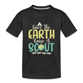 Scout Earth Champions: Raising Awareness Tee - Kinder Premium Bio T-Shirt - Schwarz - Vorne