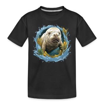 Sauvons les lamantins Animaux aquatiques Lamantins - T-shirt bio Premium Enfant - noir - Devant