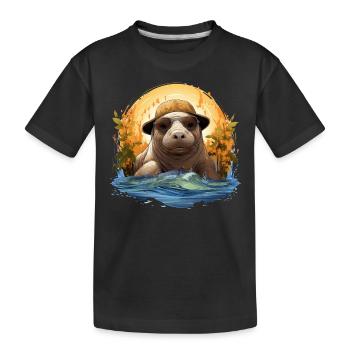 Rettet Die Seekühe Wassertiere Seekühe - Kinder Premium Bio T-Shirt - Schwarz - Vorne