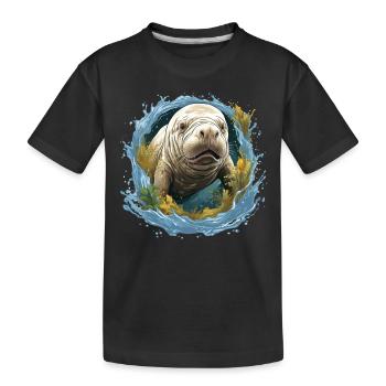 Rettet Die Seekühe Wassertiere Seekühe - Kinder Premium Bio T-Shirt - Schwarz - Vorne