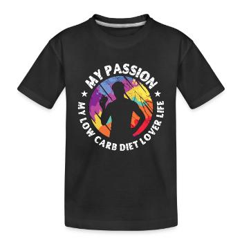 Amateur de régime faible en glucides Ma passion Mon régime cétogène - T-shirt bio Premium Enfant - noir - Devant