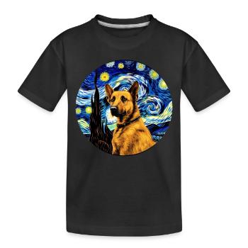 Deutscher Schäferhund Lustiger Hund Beliebtes - Kinder Premium Bio T-Shirt - Schwarz - Vorne