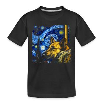 Deutscher Schäferhund Lustiger Hund Beliebtes - Kinder Premium Bio T-Shirt - Schwarz - Vorne
