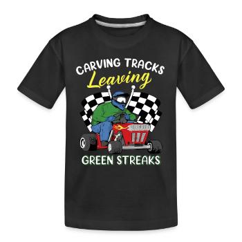 Tondeuse à gazon Tondeuse à gazon de course Tondeuse à gazon de course - T-shirt bio Premium Enfant - noir - Devant