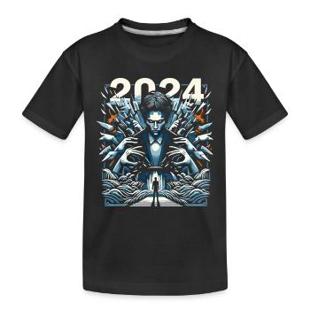 2024 - Kinder Premium Bio T-Shirt - Schwarz - Vorne