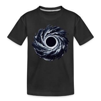 Astrophysik-Enthusiast Kosmisches Schwarzes Loch Kunstwerk - Kinder Premium Bio T-Shirt - Schwarz - Vorne