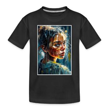 Abstrait Fille Triste Gens Malheureux - T-shirt bio Premium Enfant - noir - Devant