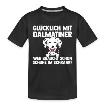Hund Dalmatiner - Kinder Premium Bio T-Shirt - Schwarz - Vorne