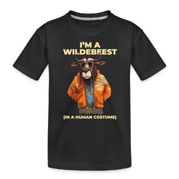 Ich Bin Ein Gnu Witziges Halloween Kostüm Gnu - Kinder Premium Bio T-Shirt - Schwarz - Vorne