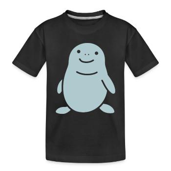 Lustige einfache minimalistische kleine Seekuh - Kinder Premium Bio T-Shirt - Schwarz - Vorne