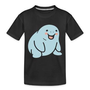 Lustige minimalistische Baby niedliche einfache kleine Lamanti - Kinder Premium Bio T-Shirt - Schwarz - Vorne