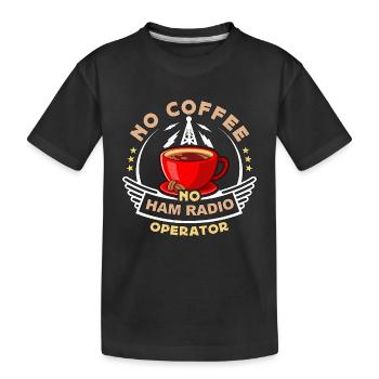 Opérateur radio amateur Pas d’opérateur de café Amateur de café - T-shirt bio Premium Enfant - noir - Devant