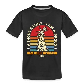 Opérateur de radio amateur Un opérateur radio d’histoire courte - T-shirt bio Premium Enfant - noir - Devant
