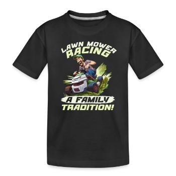 Tondeuse à gazon Tondeuse à gazon de course Tondeuse à gazon de course - T-shirt bio Premium Enfant - noir - Devant