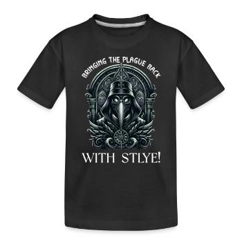 Spooky Halloween Horror Plague Doctor - Kids' Premium Organic T-Shirt - black - Front