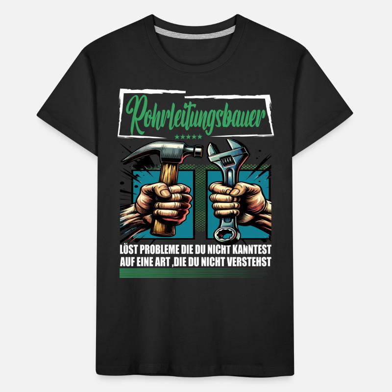 Rohrleitungsbauer Beruf mit lustigen Spruch Kinder Premium Bio T-Shirt