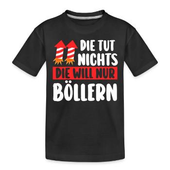 Neujahr Feuerwerk Silvester - Kinder Premium Bio T-Shirt - Schwarz - Vorne