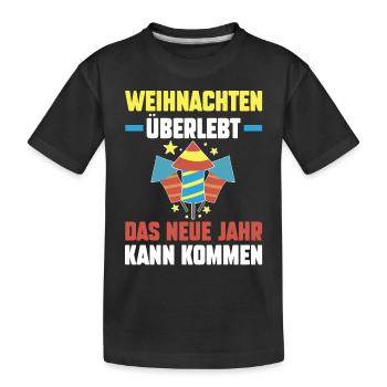 Neujahr Feuerwerk Silvester - Kinder Premium Bio T-Shirt - Schwarz - Vorne