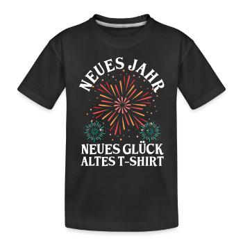 Neujahr Feuerwerk Silvester - Kinder Premium Bio T-Shirt - Schwarz - Vorne