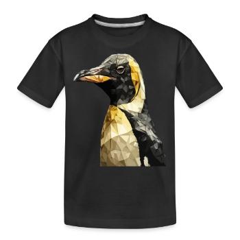Manchot empereur géométrique Art polygonal graphique - T-shirt bio Premium Enfant - noir - Devant