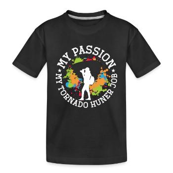 Chasseur de tornades Ma passion Ma chasse aux tempêtes de tornades - T-shirt bio Premium Enfant - noir - Devant