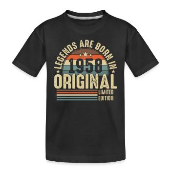 Legends are born in 1958 - Kids' Premium Organic T-Shirt - black - Front