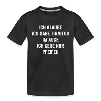 Auge-Pfeifen Spaß - Kinder Premium Bio T-Shirt - Schwarz - Vorne