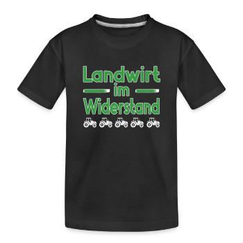 Bauern und Landwirte im Widerstand - Demo Protest - Kinder Premium Bio T-Shirt - Schwarz - Vorne