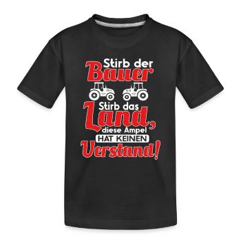 Bauern und Landwirte Demo - Protest gegen Ampel - Kinder Premium Bio T-Shirt - Schwarz - Vorne