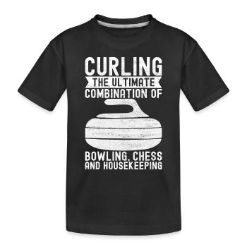 Joueurs de curling - T-shirt bio Premium Enfant - noir - Devant