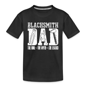 Papa forgeron L’idole Le mythe Le forgeron - T-shirt bio Premium Enfant - noir - Devant