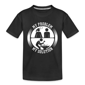 Forgeron Mon problème Ma solution Pictogramme Papa - T-shirt bio Premium Enfant - noir - Devant