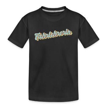 Fahrschule Abschluss-Geschenk Fahrlehrerin - Kinder Premium Bio T-Shirt - Schwarz - Vorne