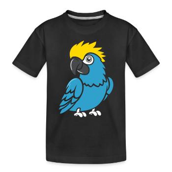 Humor kleiner Papagei - Kinder Premium Bio T-Shirt - Schwarz - Vorne