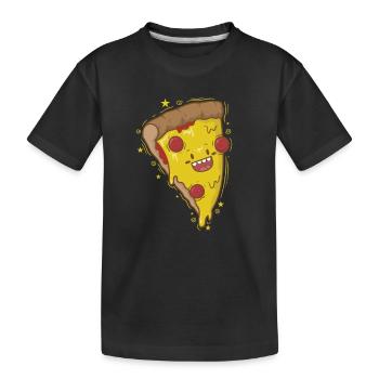 Salami Pizza est heureux - T-shirt bio Premium Enfant - noir - Devant