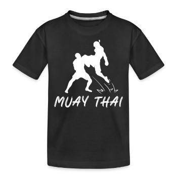 Muay Thai - Kids' Premium Organic T-Shirt - black - Front