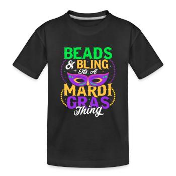 Perles & Bling C’est une chose de Mardi Gras Carnival Par - T-shirt bio Premium Enfant - noir - Devant
