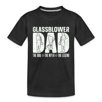 Souffleur de verre Papa L’idole Le mythe Le verrier - T-shirt bio Premium Enfant - noir - Devant